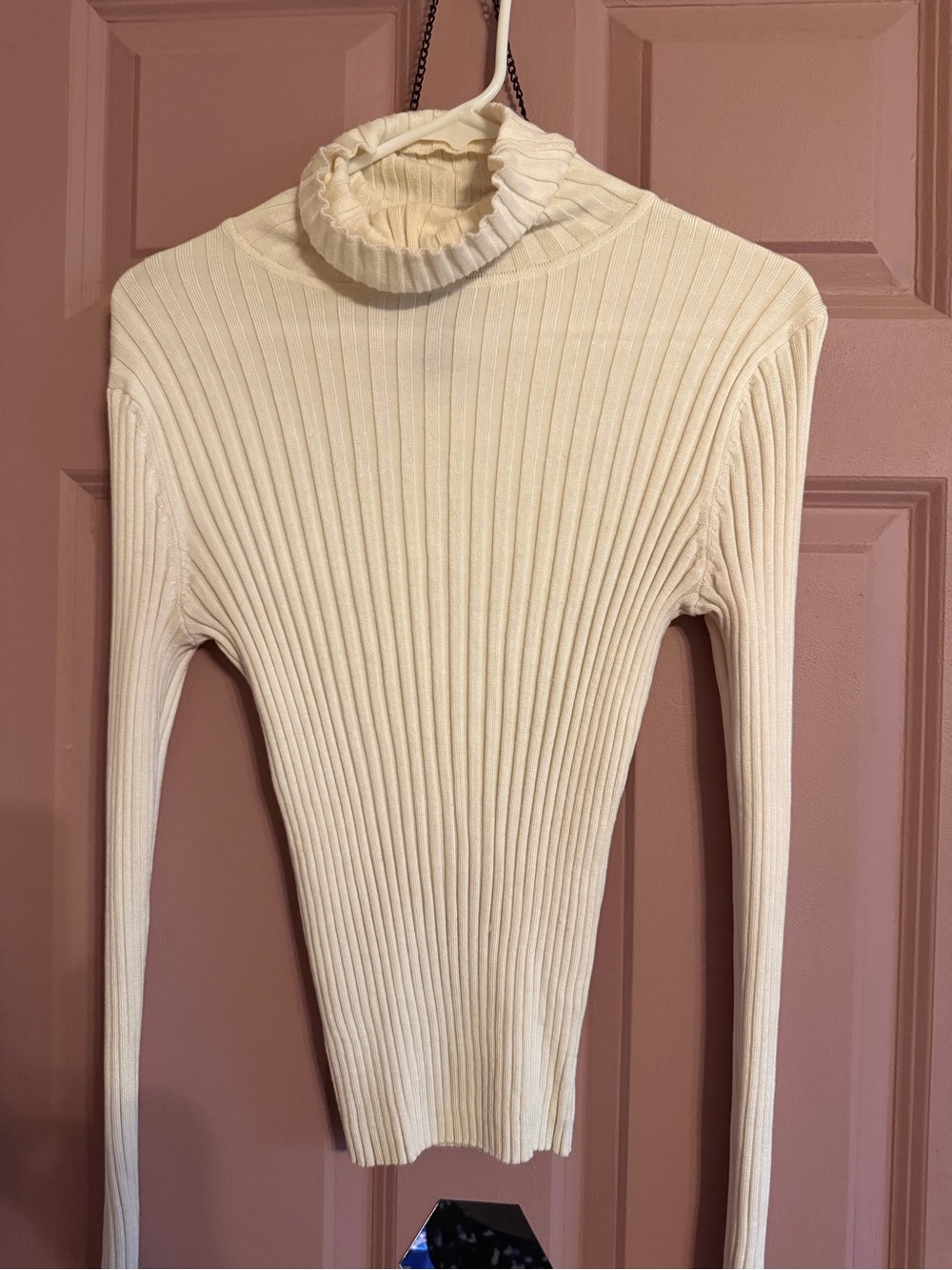Apostrophe Cream Ribbed Cowl Neck Sweater
